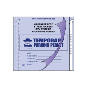 Temporary Window Permit 2 Part - Custom Imprint