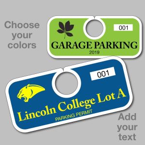 Custom Parking Hang Tag - Horizontal - Solid Colors