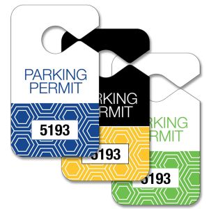 Large Designer Parking Hang Tags - Honeycomb