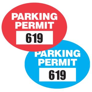 Oval Static Cling Parking Permit