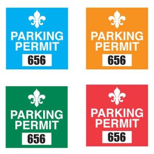 Square Static Cling Parking Permit
