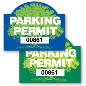 Parking Permit Inside Adhesive Rounded Arch Shape