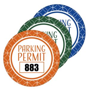 Static Cling Parking Permits - Circle (100 per pack)