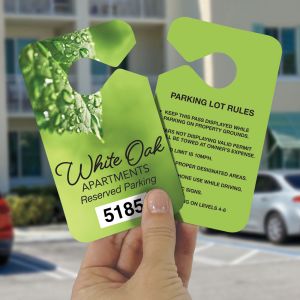Double-Sided Custom Parking Hang Tags