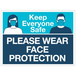 Self-Adhesive Wall Sign - Wear Face Protection