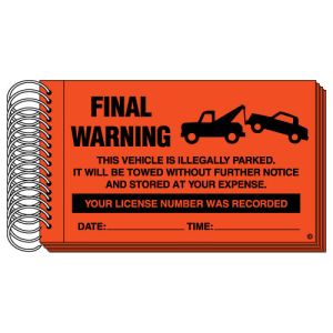 Red Fluorescent Parking Violation Book
