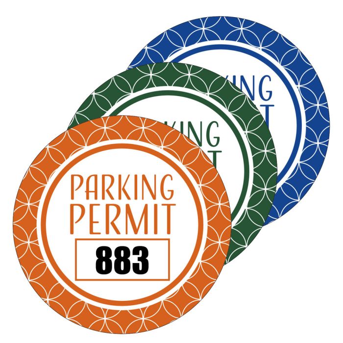 Static Cling Permits come in 3 colors