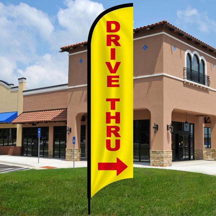 Drive thru with Arrow Wave Flag Kit