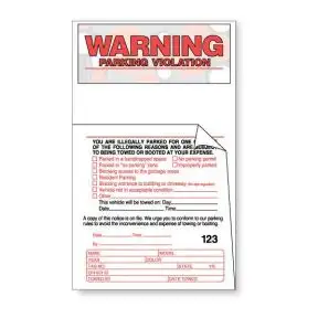 Warning Parking Violation