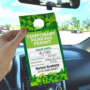 Temporary Parking Permit with Personalization - Leaves
