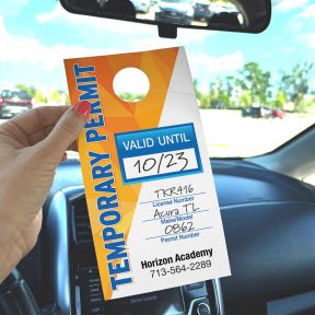 Temporary Parking Permit with Personalization - Prism