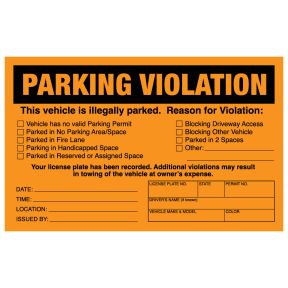 Parking Violation Stickers - Parking Violation (Detailed Form)
