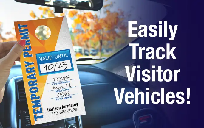 Easily track visitor vehicles with temporary parking permits.